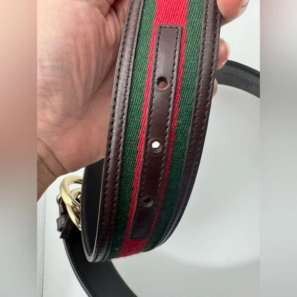 Gucci interlocking GG web stripe belt size 85/34 authentic excellent condition - Picture 3 of 6